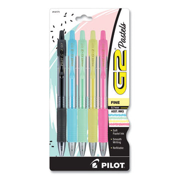 Pilot® G2 Pastel Gel Pen, Retractable, Fine 0.7 Mm, Assorted Pastel Ink And Barrel Colors, 5-pack freeshipping - TVN Wholesale